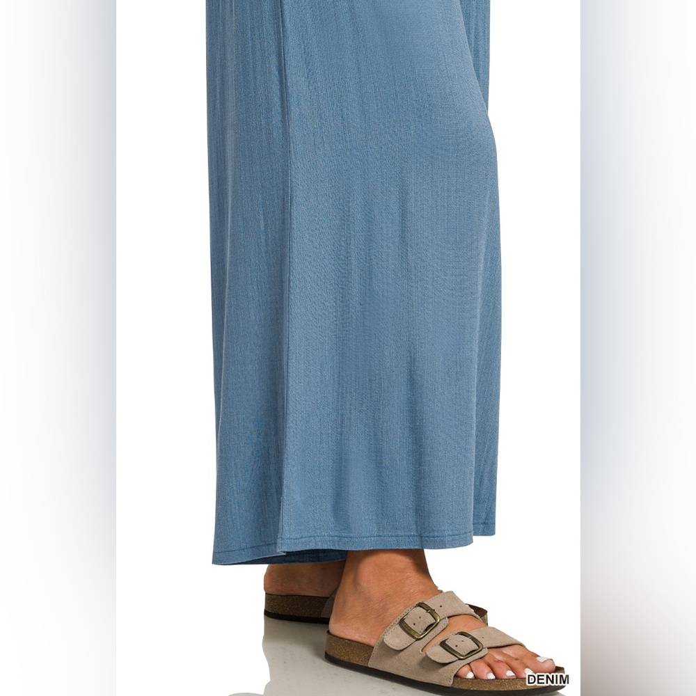 Zenana WOVEN ELASTIC BAND PANTS WITH POCKET - Picture 5 of 5